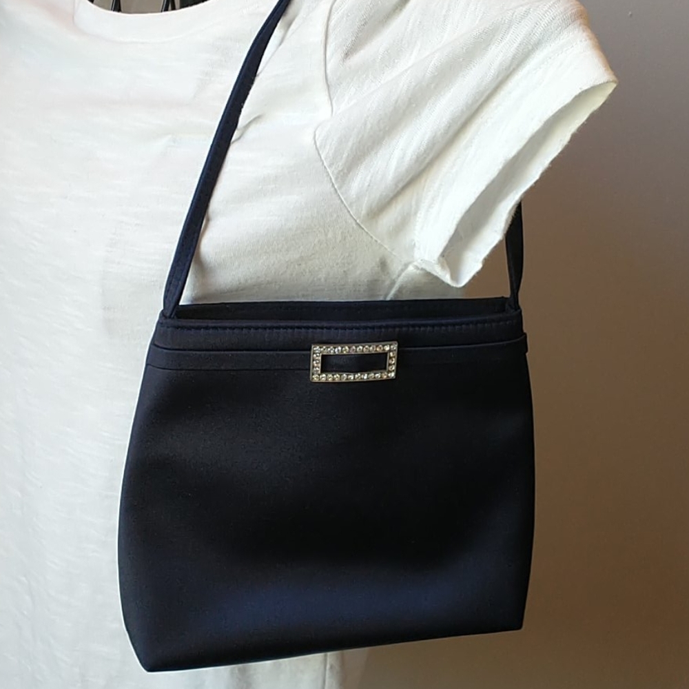 Navy Satin Finish Purse